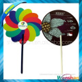 hand hold advertising plastic crank fan with handle